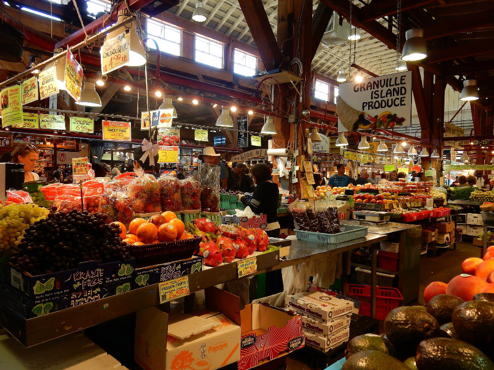 Granville Island Produce section of grocery store in Vancouver, British Columbia, Canada