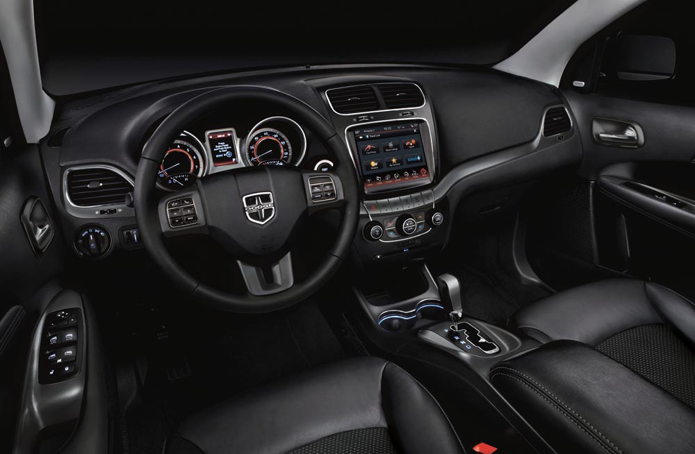 Black interior of Dodge Journey in Canada